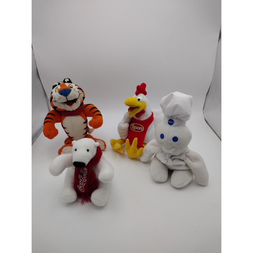 Advertisement Plush Lot Tony Tiger‎ Cocacola Tyson Chicken Pillsbury Doughboy